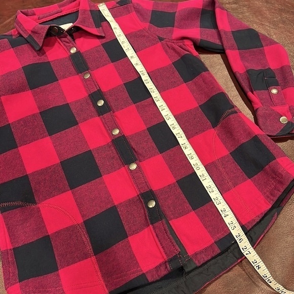Orvis Buffalo Plaid Pink & Navy Blue Fleece Lined Shirt Jacket Shacket -Size Med - Picture 9 of 16